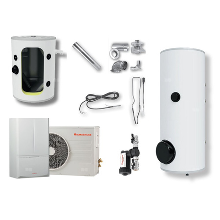 Pakiet - Pompa ciepła powietrze-woda split IMMERGAS MAGIS COMBO 4 V2 4.6 kW 230 V + Zasobnik c.w.u. OKC 200 NTR/HP + Zasobnik buforowy NAD 50 V1