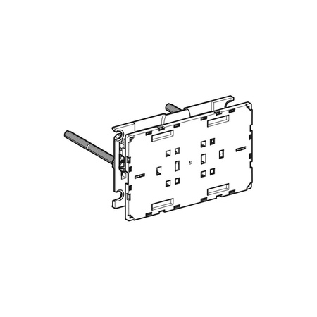 Płytka nośna Geberit z ramką, do płyty przykrywającej Omega, zlicowana z powierzchnią ściany: Chrom błyszczący