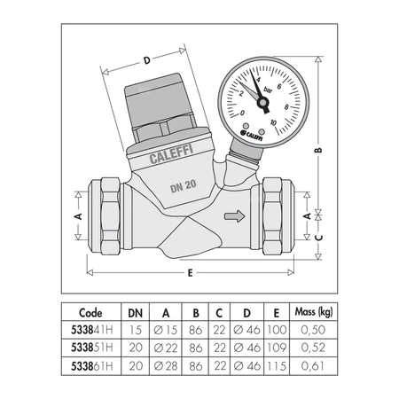 Regulator ciśnienia ze złączkami zaciskowymi – wersja skośna z manometrem O 22 praca w wysokiej temperaturze