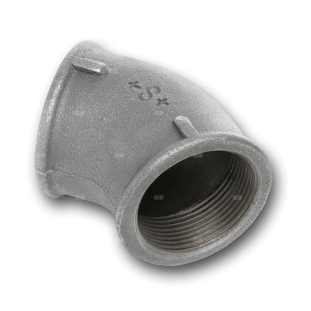 Kolano 45' SANHA 120#, żeliwo (ocynk galwaniczny/elektrolityczny) (ocynk), 1/2'' (GW)