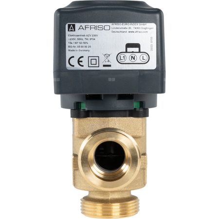 3-drogowy zawór strefowy AZV 844, DN25, G1 1/4'', Kvs 11, 230 V AC, AB-B