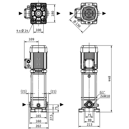 Wilo-Medana CV1-L.402-1/E/A/100 pionowa wysokociśnieniowa pompa wirowa