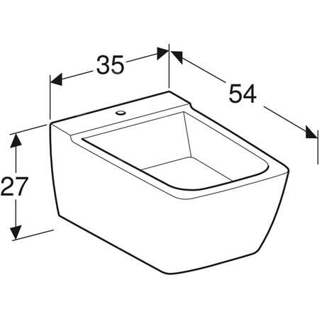Bidet wiszący Geberit Xeno², ukryte mocowania: T=54cm, Przelew=Bez, Biały / KeraTect