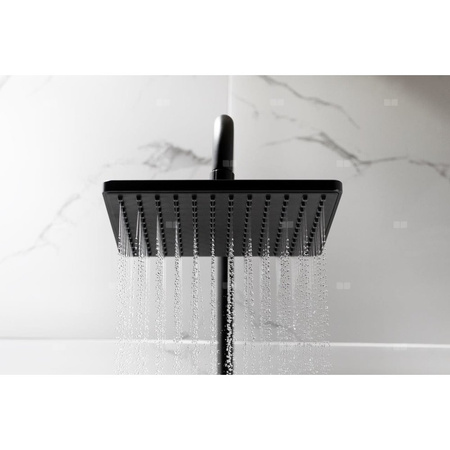 Zestaw natryskowy przesuwny KFA Armatura LOGON czarny, wąż 1500 mm, z deszczownicą