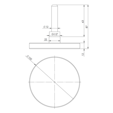 Termometr bimetaliczny AFRISO BiTh fi 100 mm 0…120'C tuleja 63 mm połączenie ax