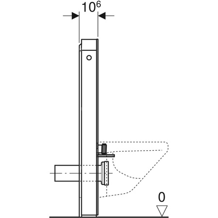 Moduł sanitarny do WC wiszącego GEBERIT Monolith, 1010 mm x 480 mm x 106 mm, regulacja wysokości, front: imitacja betonu, bok: czarny