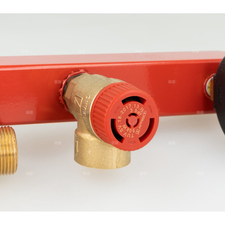 Zespół przyłączeniowy AFRISO BSS 3/4'' GW x GW, max. 3 bar + wskaźnik ciśnienia