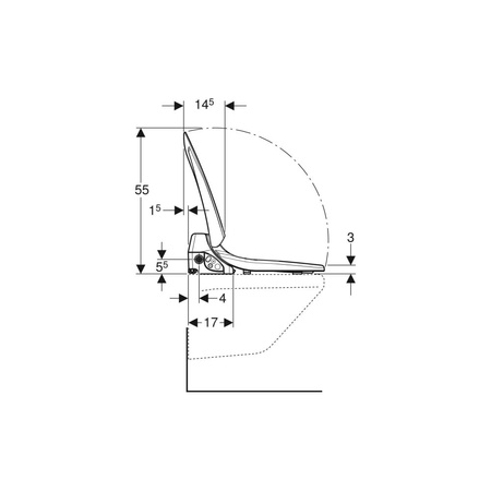Zatrzask zabezpieczający do pokrywy deski sedesowej, do Geberit AquaClean 4000: Biały-alpin