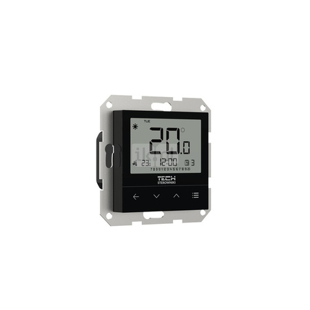 BEZPRZEWODOWY Regulator pokojowy DWUSTANOWY TYGODNIOWY DO SYSTEMÓW RAMKOWYCH czarny, model F-4z v2