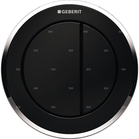 Pneumatyczny przycisk uruchamiający WC Geberit Typ 10, ręczny, meblowy dwudzielny, czarny-chrom