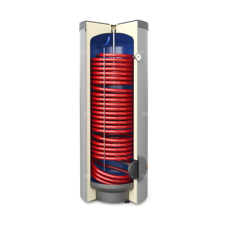 Hybrydowy system grzewczy: pompa ciepła 3F R290 Airmax3 12GT (3-15 kW) + moduł hydrauliczny Gbox + wymiennik c.w.u. do pomp ciepła Tower Grand 300 z kompletem elektrycznym 2kW + bufor 120 + centrala Smart Home Sinum