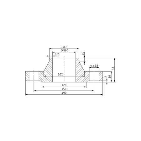 Zestaw przeciwkołnierzy stal nierdzewna, przył. DN 80 dł.190mm szer.190mm WILO