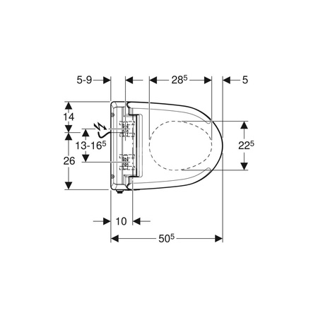 Zatrzask zabezpieczający do pokrywy deski sedesowej, do Geberit AquaClean 4000: Biały-alpin