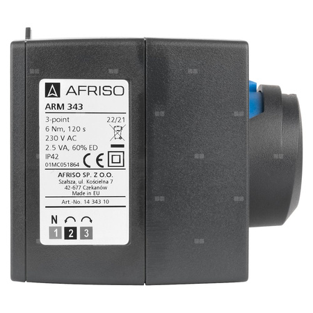 Zawór obrotowy trójdrogowy AFRISO ARV 387 Vario ProClick, mieszający, Siłownik elektryczny ARM 343, DN 50