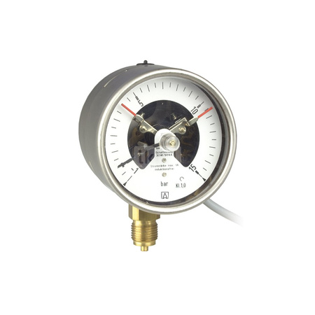 Manometr z rurką Bourdona AFRISO RF kontaktowy magnetyczny MK2 0/100 bar G1/2B radialne fi 100 mm, kl. 1,0%