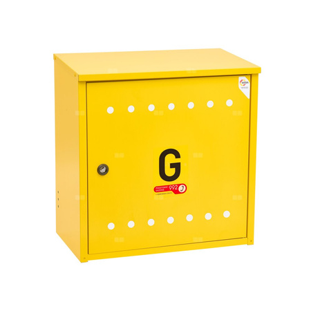 Skrzynka gazowa, 450x450x250, naścienna, metalowa, ze skośnym daszkiem - popielata(na gazomierz G4/G6 bez reduktora)