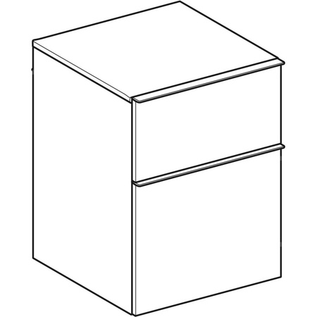 Boczna szafka Geberit iCon, z dwoma szufladami: H=60cm, Korpus i front: lava / lakierowany matowy, Uchwyt: lava / malowany proszkowo, matowy