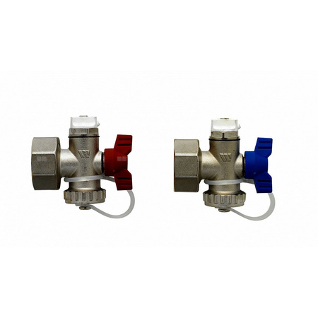 VERTEILERENDST. 1" VERNICK. OHNE EV QUATTRO FLUGELGRIFF BLAU BALL VALVE SET
