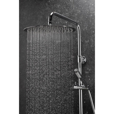 Zestaw natryskowy przesuwny KFA Armatura MOZA PREMIUM chrom, wąż 1500 mm, z deszczownicą