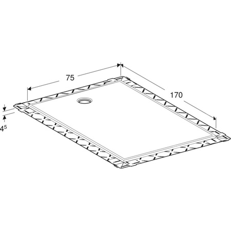 Panel do prysznica bezbrodzikowego Geberit Setaplano, prostokątny: 170x75cm