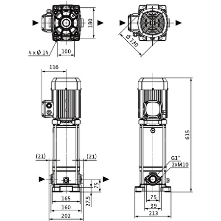 Wilo-Medana CV1-L.210-1/E/A/160 pionowa wysokociśnieniowa pompa wirowa
