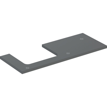 Blat pod umywalkę Geberit ONE z wycięciem, do prostokątnej umywalki nablatowej: B=119cm, Lava, Przekrój=Lewa strona, Lakierowany matowy
