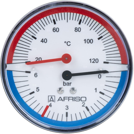 Manometr AFRISO TM aksjalne 1/4'' fi 80 mm, 0 - 6 bar, 20 - 120'C