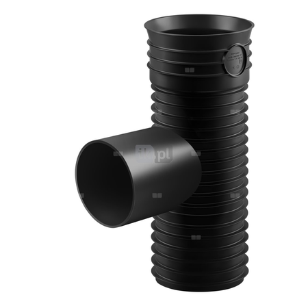 Trójnik MAGNAPLAST MAGNACOR MCEA-KG 90' PP DN 400 x DN 250 x DN 400 (ww x ww x wz), kolor czarny
