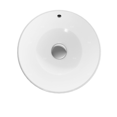 Umywalka GEBERIT Variform okrągła, biała / KeraTect, 400mm, bez otworu na baterię, wpuszczana w blat, z odpływem przelewowym, bez półki