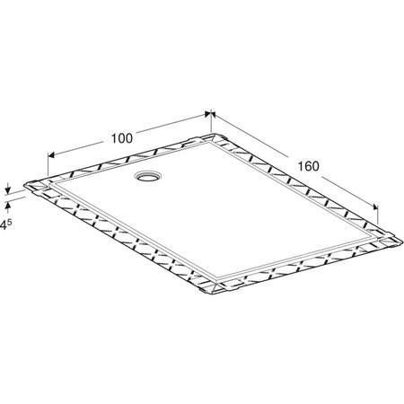 Panel do prysznica bezbrodzikowego Geberit Setaplano, prostokątny: 160x100cm
