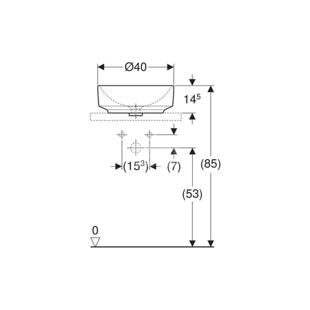 Elementy mocujące Geberit do umywalki stawianej na blat