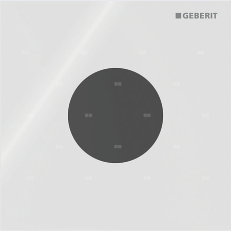 Elektroniczny zawór spłukujący Geberit do pisuaru, zasilanie 230V, Typ 40, szkło białe, okrągły