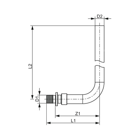 Kolano TECE flex, miedź, 16 mm x 15 mm (zz x zz), 300 mm