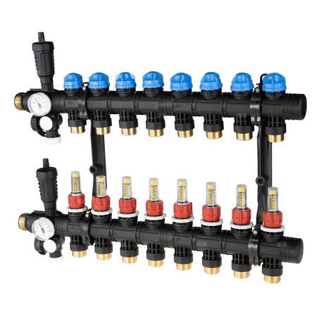 Rozdzielacz do ogrzewania podłogowego AFRISO ProCalida EF1 8-obieg. poliamid GZ 1'' x euroconus 3/4''