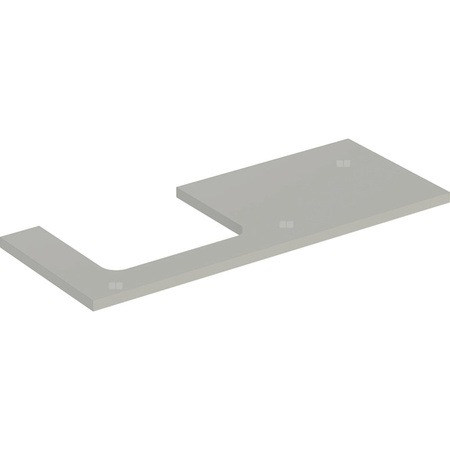 Blat pod umywalkę Geberit ONE z wycięciem, do prostokątnej umywalki nablatowej: B=119cm, Greige, Przekrój=Lewa strona, Lakierowany matowy