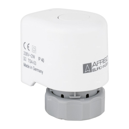 Siłownik termoelektryczny TSA-03, nakrętka M30 x 1,5 mm, 230 V AC z wył. pomocniczym, NC