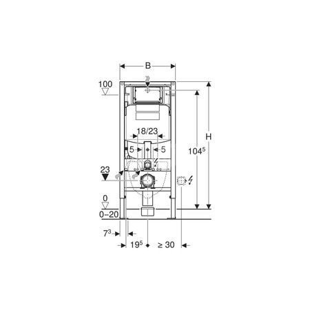 Akcesoria montażowe do elementu montażowego Geberit Duofix do wiszących misek WC, ze spłuczką podtynkową Sigma 12 cm