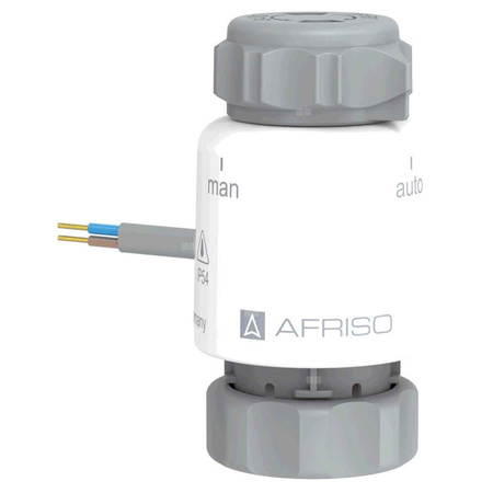 Siłownik termoelektryczny TSA-02 FO, nakrętka M30 x 1,5 mm, 24 V AC/DC, NC, funkcja sterowania ręcznego