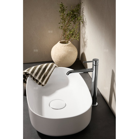 BATERIA MOZA MINI UMYWALKOWA, NABLATOWA, STOJĄCA, Z KORKIEM KLIK-KLAK, CHROM