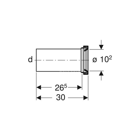 Kielich przejściowy GEBERIT HDPE, PE / polietylen, 110 mm, DN 100 x 90 mm x DN 90 (króciec x mufa wciskowa) z uszczelką