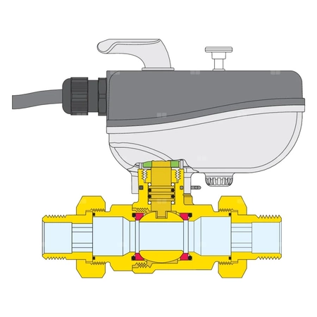 Dwudrożny zawór z napędem 1" 24V