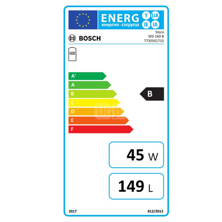 Zasobnik ciepłej wody użytkowej WD160B** stojący prostopadłościenny emaliowany (biały)