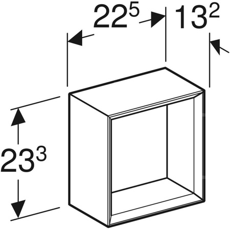 Szafka iCon kwadratowa 22,5 cm x 23,3 cm x 13,2 cm Biały / Lakierowany matowy