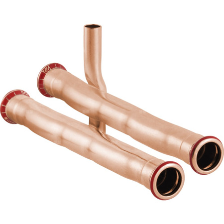 Trójnik krzyżakowy Geberit Mapress Kupfer poj. RP-KE (RP-KEV + RP-KR) d22-15