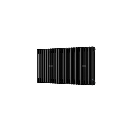 Grzejnik żeberkowy INSTAL-PROJEKT TUBUS 3 stal, podłączenie dolne środkowe, rozstaw 50 mm 1002 x 560 mm, kolor czarny matowy (RAL 9005), moc 1208 W