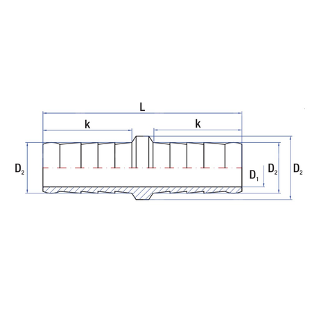 Złącze dwójnik proste RUMET zaciskowe Mosiądz niklowany 12 mm