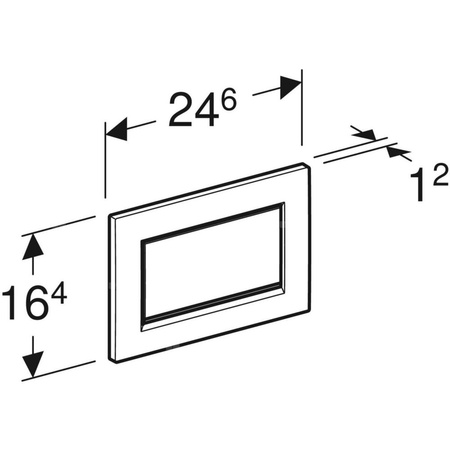 Przycisk uruchamiający Geberit Sigma10 1M, przedni, chrom bł-chrom szczot.-chrom bł., prostokątny