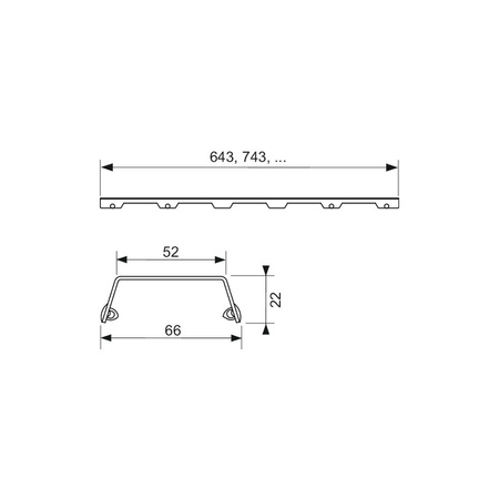 Ruszt prosty steel II 800 mm do odpływu prysznicowego stal szczotkowana TECE drainline