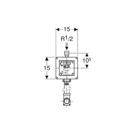 Nypel przyłączeniowy Geberit prosty, do zaworu spłukującego do pisuarów