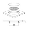 Kratka podłogowa wykonana z stali nierdzewnej 150x150mm